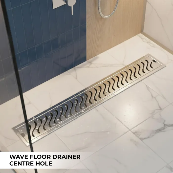 Stainless Steel Wave Centre Hole Shower Drain 36 Inch – Gravity Bath