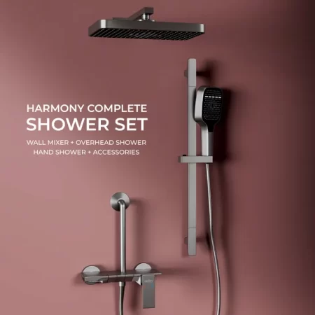 Harmony Pendle Wall Hot And Cold Mixer Telephonic 3 Outlet Brass Faucet/Sink Tap - Chrome