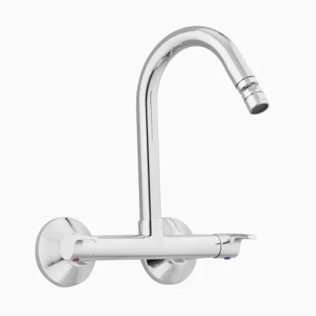 Sink Mixer Kitchen Faucet - Brass, Wall-Mounted - Chocolate Chrome