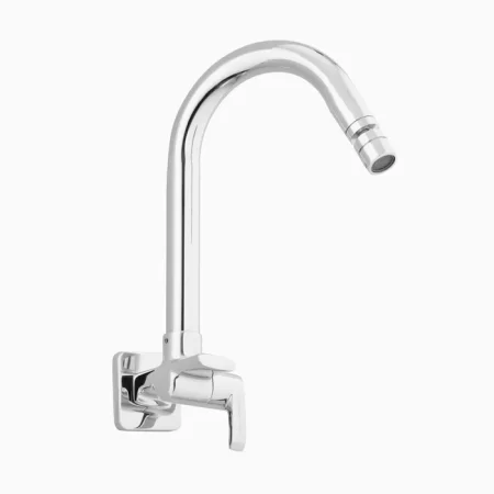 Sink Cock Kitchen Faucet - Brass, Wall-Mounted- Chocolate Chrome