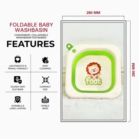 Foldable Baby Washbasin, Compact Storage, Suitable for Infant Bathing