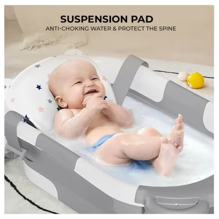 Foldable Baby Bathtub, Portable Space-Saving Design,White