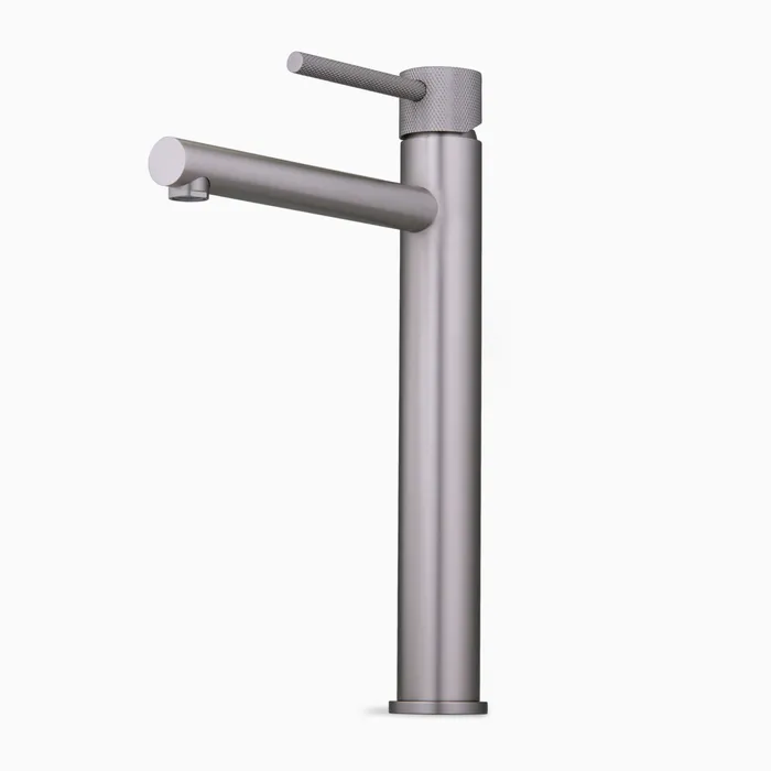 Single Lever Counter Basin Mixer Grey Faucet - Steel, Grey, Basin Tap, Bathroom Faucet - Image 3