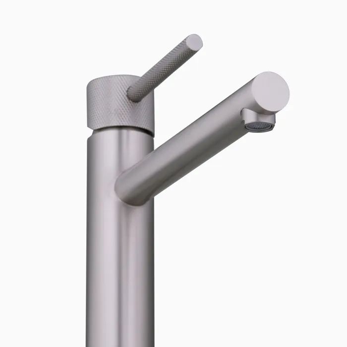 Single Lever Basin Steel Mixer Hot And Cold Faucet/Sink Tap - Black & Grey - Image 2