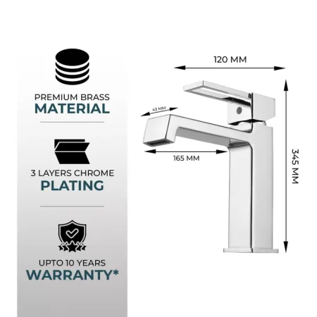 Single Lever Basin Mixer Brass Faucet/Basin Tap For Bathroom - Necklace Chrome