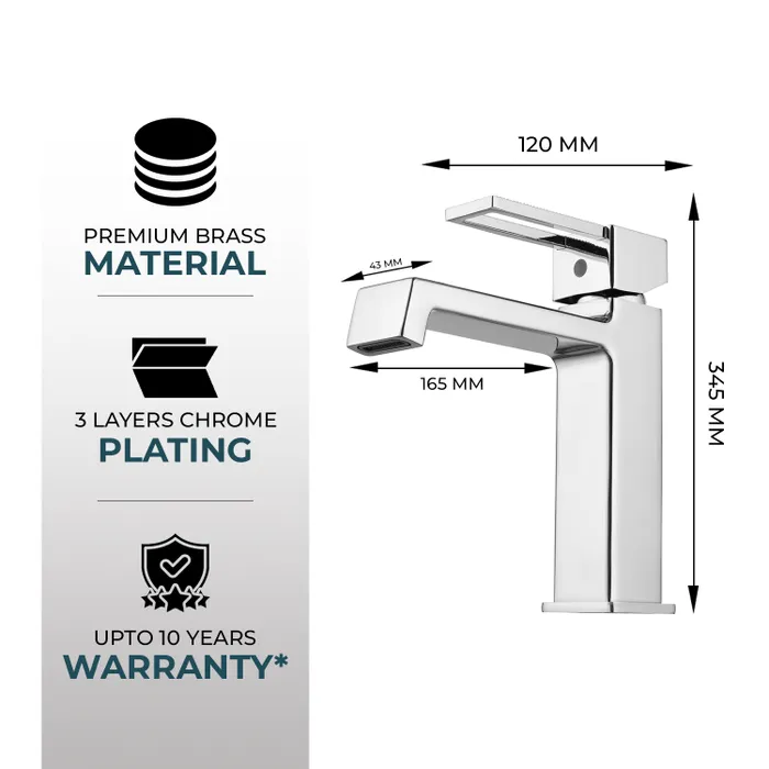 Single Lever Basin Mixer Brass Faucet/Basin Tap For Bathroom - Necklace Chrome