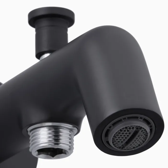 Wall Spout Tip Ton Brass Faucet/Basin Tap For Bathroom - Senorita Black