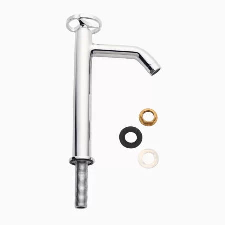 Pillar Cock 9" Brass Faucet/Basin Tap For Bathroom - Senorita Chrome
