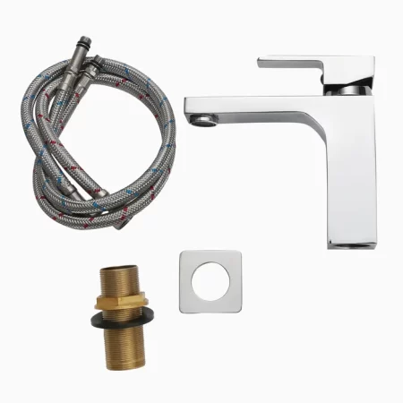 Single Lever Basin Mixer 35mm One Piece Brass Faucet/Basin Tap For Bathroom - Chrome