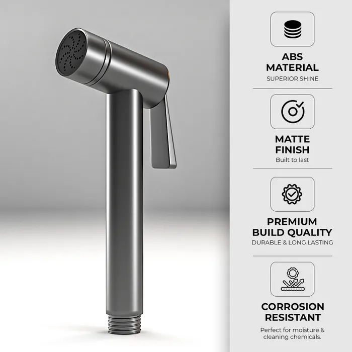 ABS GR 202 Gun Grey Matte Finish Health Faucet |Gravity Bath - Image 2