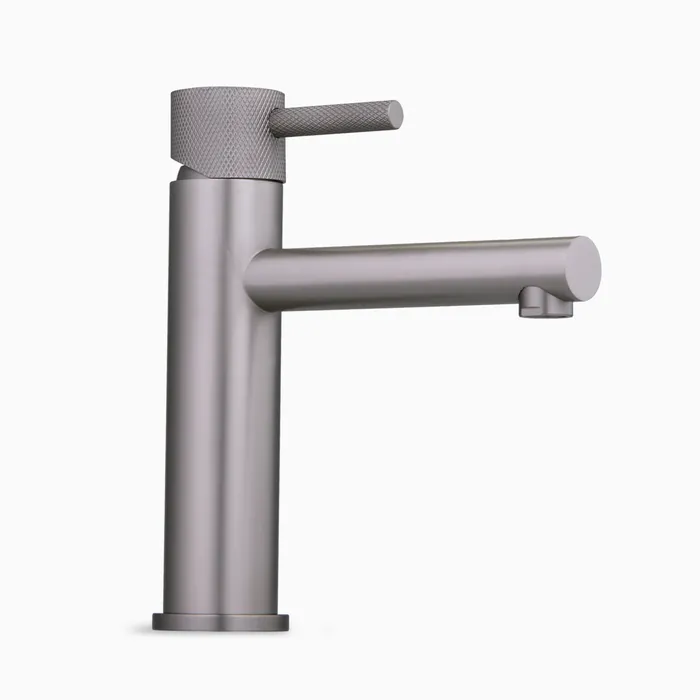 Single Lever Basin Steel Mixer Hot And Cold Faucet/Sink Tap - Black & Grey - Image 4